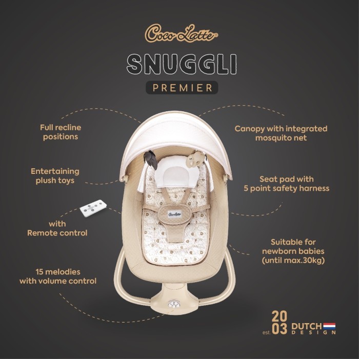 Makassar ! Cocolatte Swing Snuggli 2.0 Bouncer Elektrik Ayunan Bayi Otomatis With Remote Control