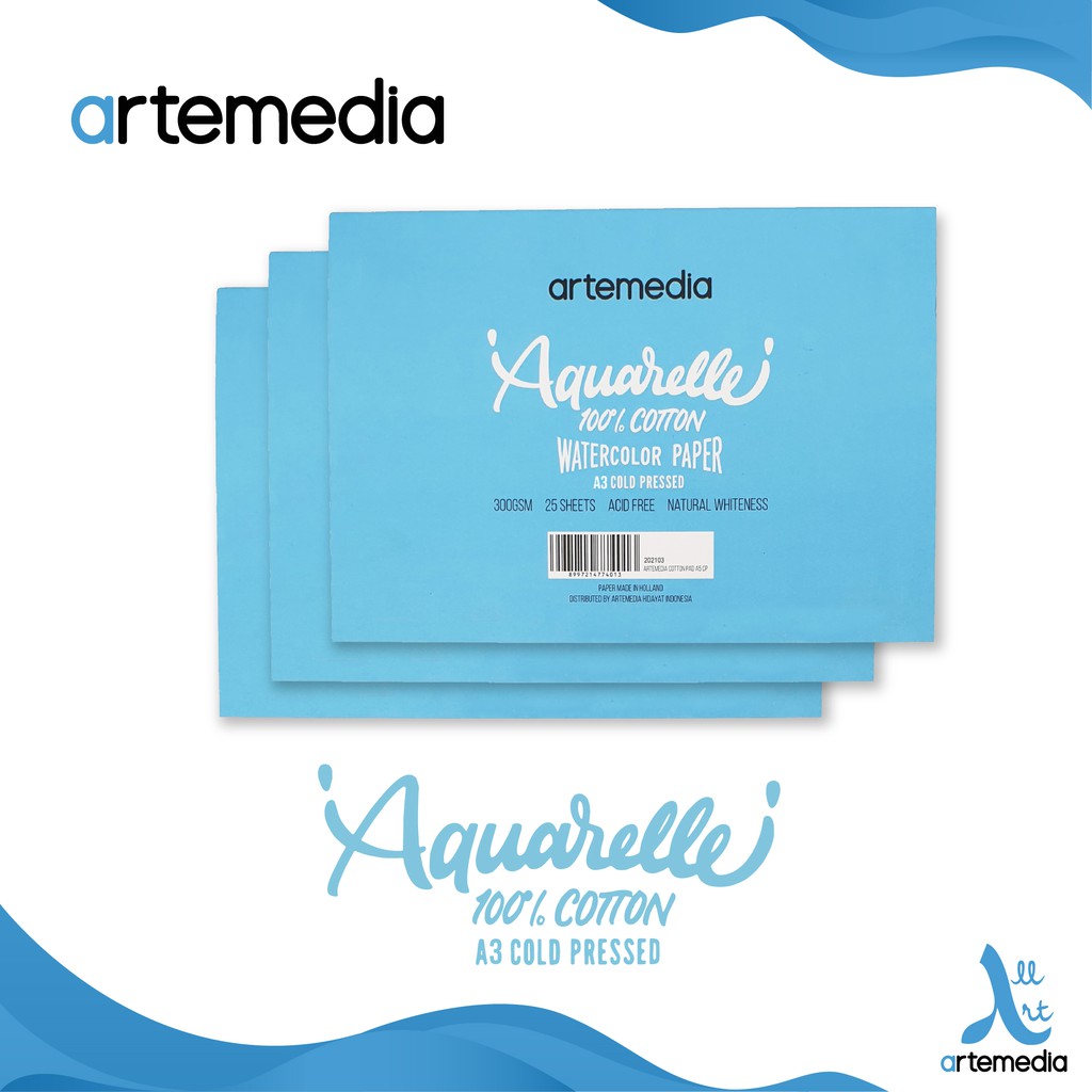

Artemedia Aquarelle Watercolor Pad A3 Cotton Paper Block