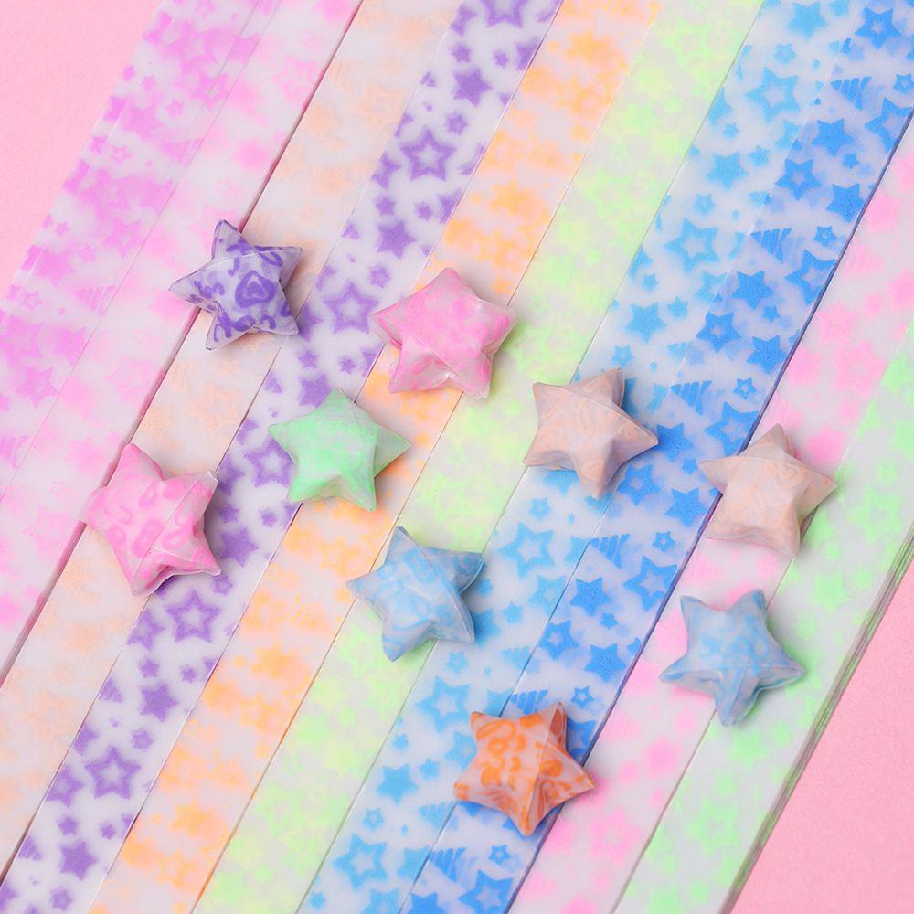 Wonder 210pcs/lot Kertas Strip Hadiah Fluorescence Best Wishes DIY Kerajinan Permen Warna Origami