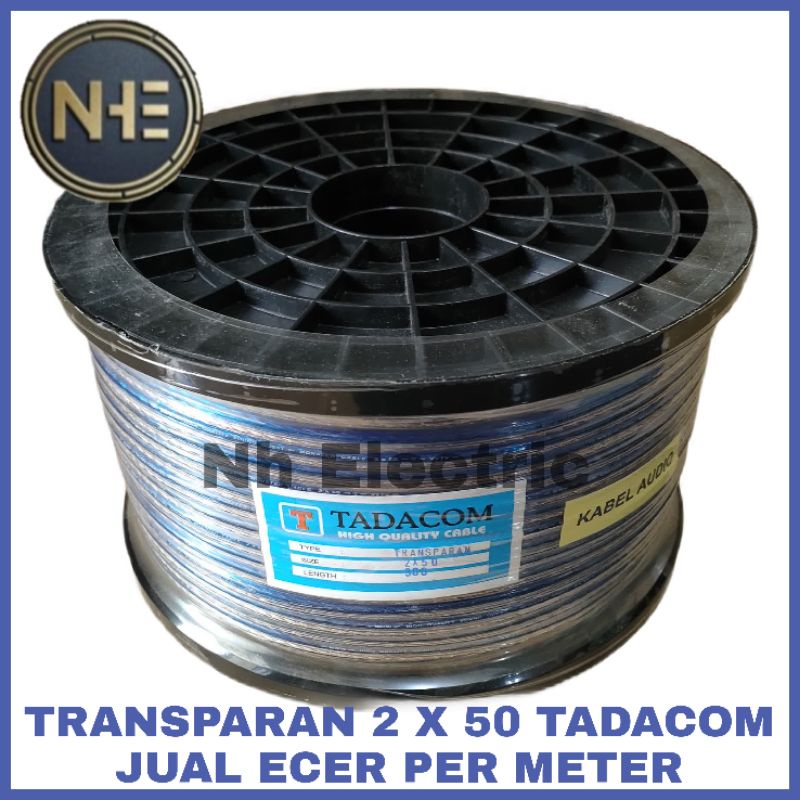 Kabel Listrik Transparan 2x50 Kent's/Tadacom - Kabel Trans Audio Serabut 2x50 (Harga Per Meter) Tadacom/Kent's