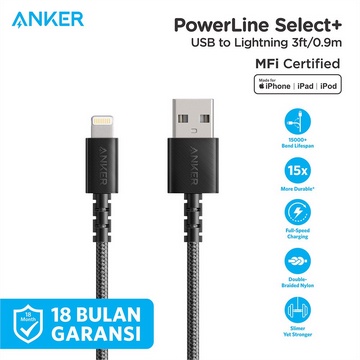ANKER Kabel Data IPHONE USB to Lightning / 3ft A8012 / FAST CHARGING