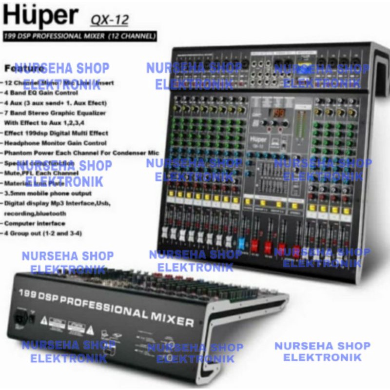 Mixer Huper 12 channel Mixer Huper QX 12 QX12 original bluetooth usb