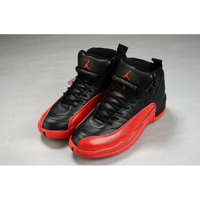 BI9 SALE Nike High Air Jordan 12 XII Black Varsity RED Perfect Kick Original PK SDWD