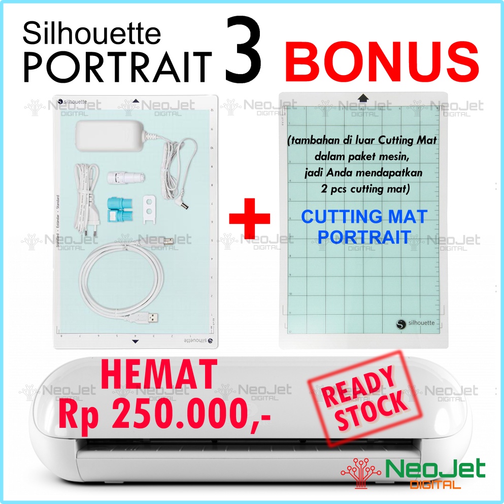 

Baru Mesin Cutting Mini Potong Silhouette Portrait Potret Stiker Label Bunga Kertas Cake Topper