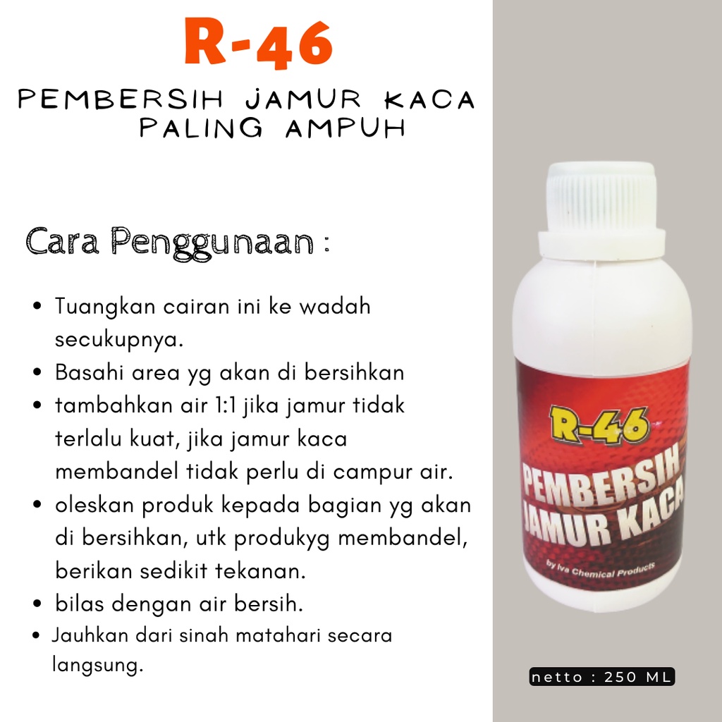 Pembersih Kerak dan Jamur Kaca R46 / Body Kendaraan/Waterspot Remover