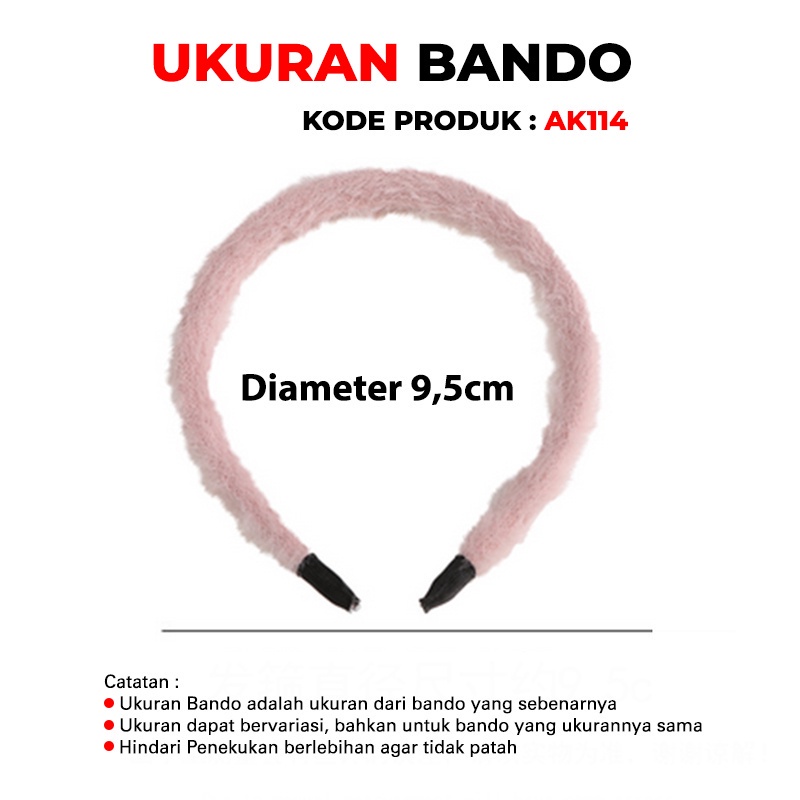 Bando Korea Perempuan Dewasa Bandana Bulu-Bulu Untuk Fashion Wanita Aksesoris Rambut korea Lucu AK114