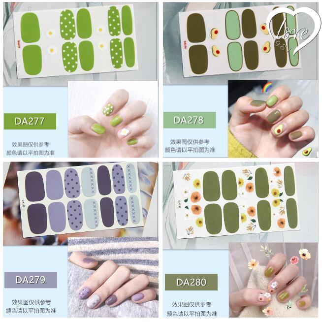 DA261-280 【COD】Stiker Kuku 3D Gaya Korea untuk Nail Art Glitter art nail Kuku palsu Stiker Aksesoris