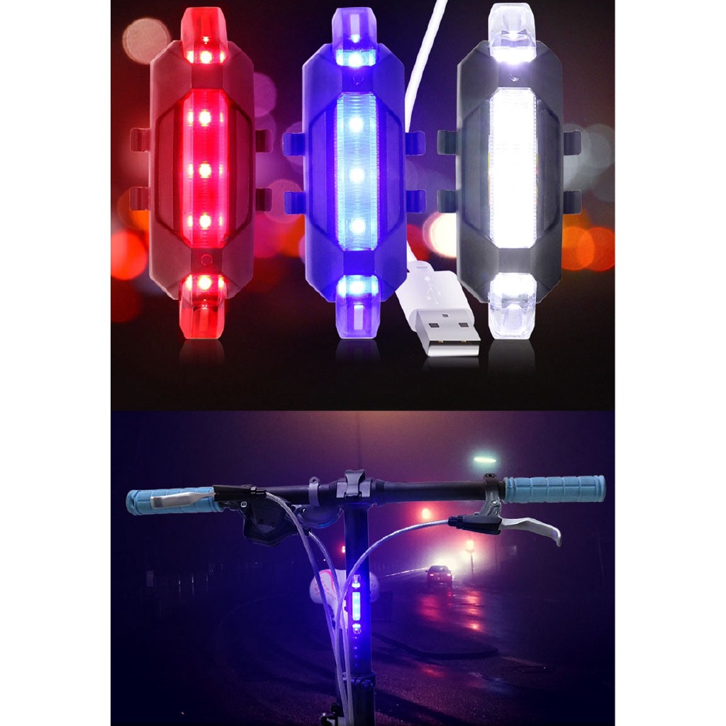 SH8-2 New Multiple Colour Style Lampu Belakang Sepeda LED USB Rechargeable Waterproof Style LED Tail Grab