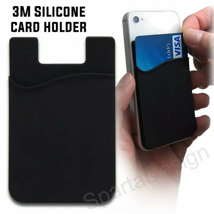 Silicone Card Holder HP Tempat dompet Kartu Tempel 3M di Handphone