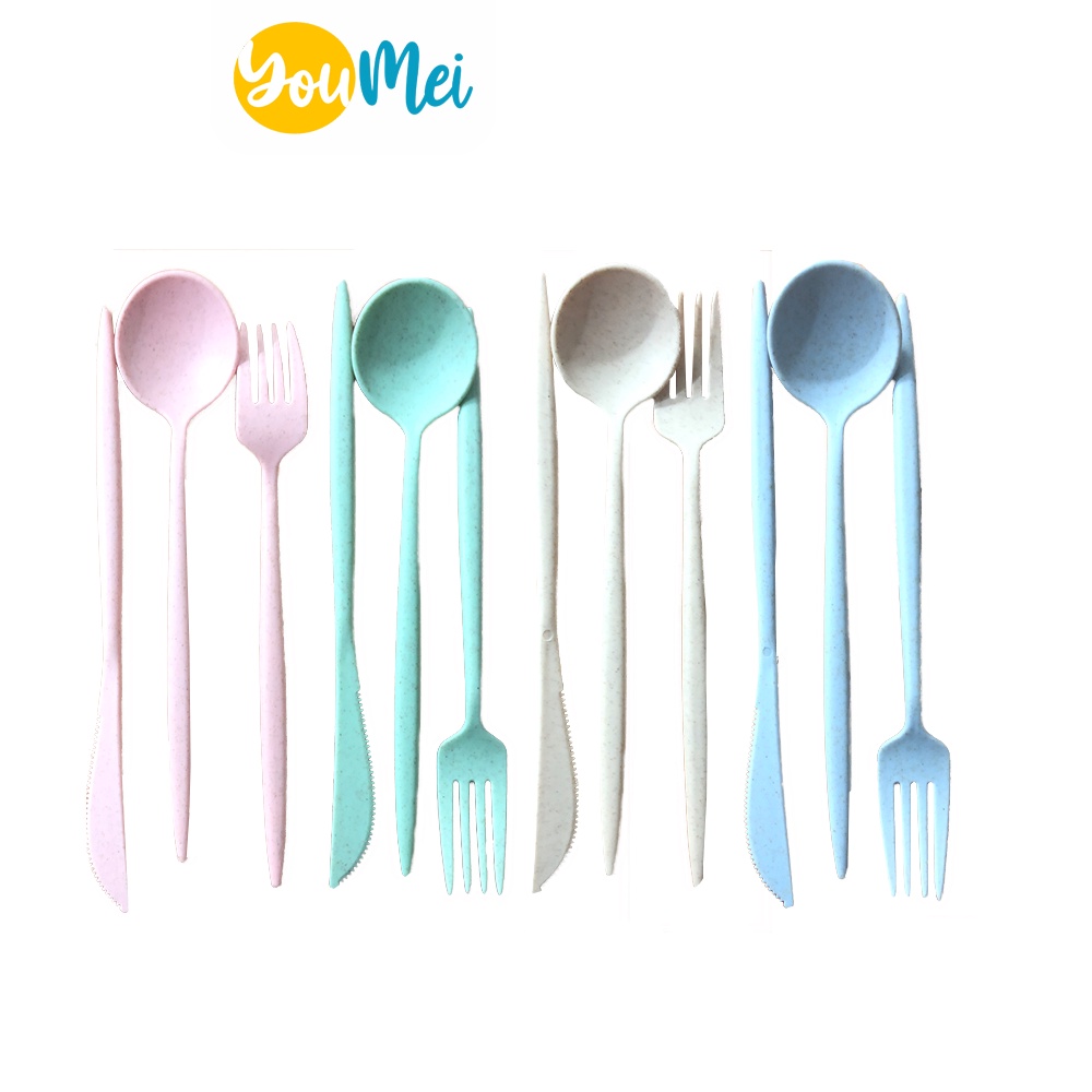 Set Alat Makan Plastik / Alat Makan Anak / Set Sendok Garpu Pisau Plastik - 1215