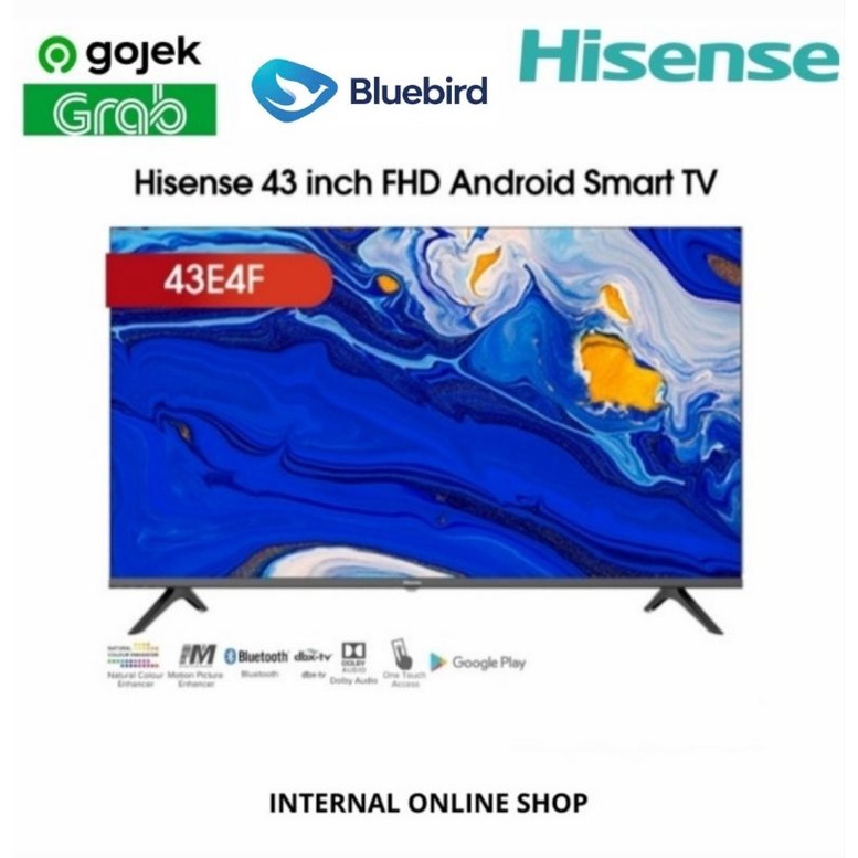 Hisense 43E4F Smart TV 43 Inch Android TV Bezelless Garansi Resmi