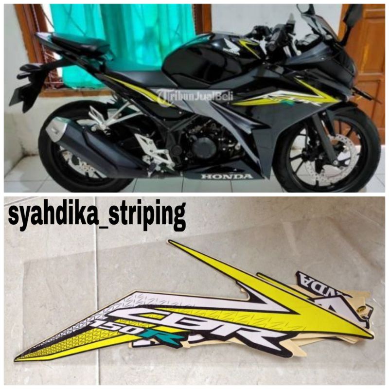 STIKER STRIPING LIS BODY HONDA CBR150R CBR 150 R FACELIFT 2017 2018 HITAM KUNING GRAD ORI
