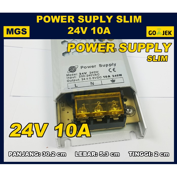 Power Supply Switching 24V 10A Slim