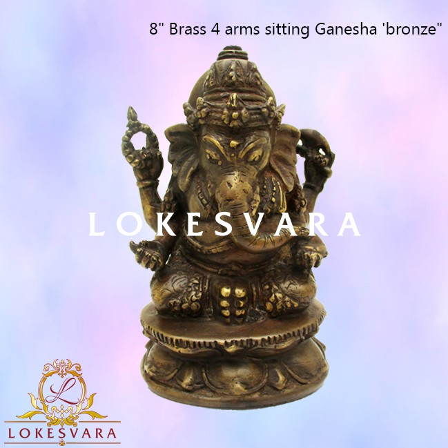 Patung/Rupang/Arca Ganesha 4 Tangan 8inch