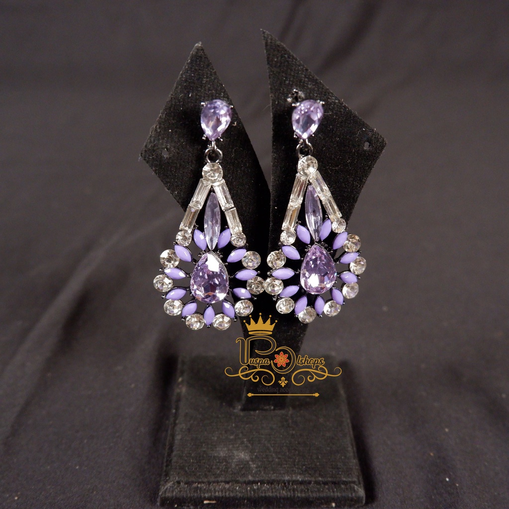 Anting  kristal dropstone anting pengantin