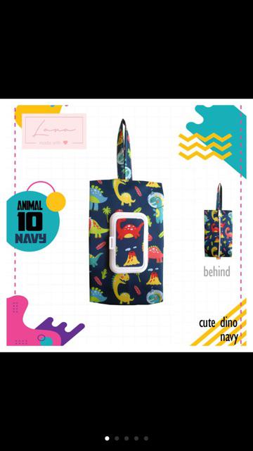 Pouch Tissue Kekinian 2 In 1 - Cute Dino