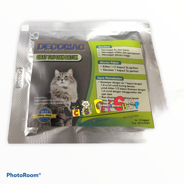 DECOMAC UNTUK FLU DAN BATUK TABLET PADA KUCING