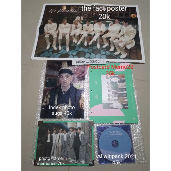 Photoframe Memories 2020, Photo Index Suga, The fact poster, cd winpack