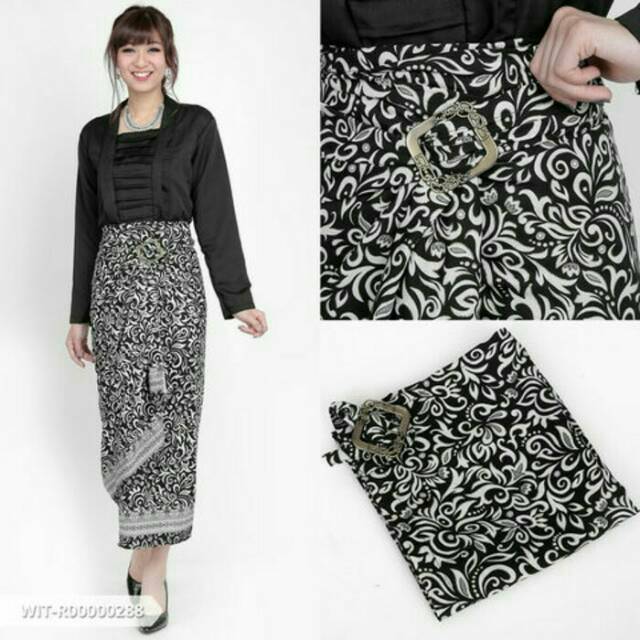 Rok Lilit Serut R020 Motif Bunga KAMBOJA Batik / Bawahan Kebaya Wanita / MAXI SKIRT