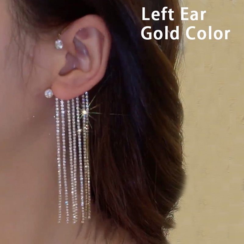17km Anting Klip Wanita Bentuk Hati / Kupu-Kupu / Daun / Pita Hias Kristal Elegan-13