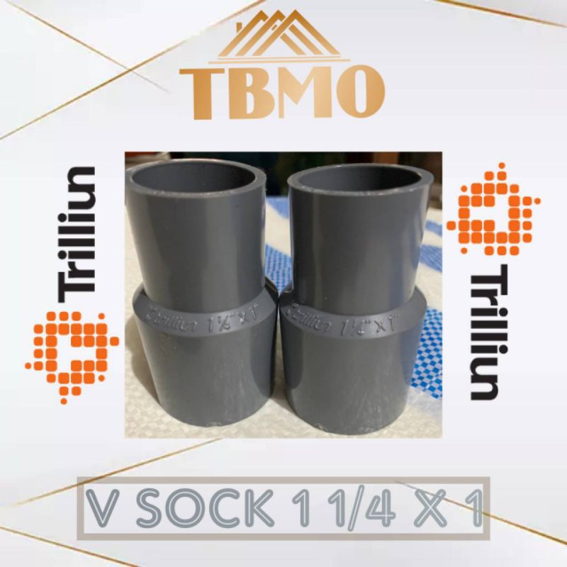 V Sock 1 1/4 x 1 inch Trilliun - Reducer Sock / Verloop Sock / Sambungan Pipa PVC