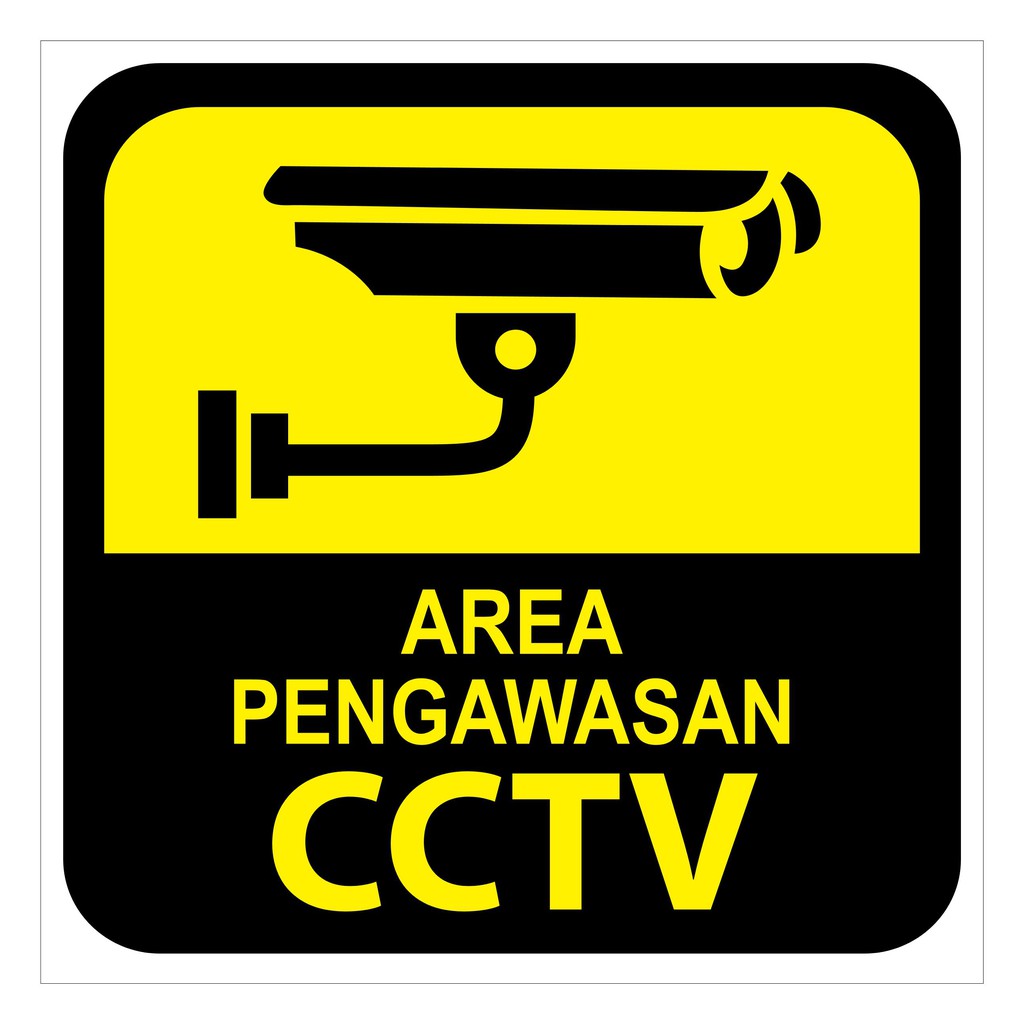 Stiker Area Cctv 24 Jam Perhatian Sign Rambu K3 Safety 10 X 15 Cm 15 X