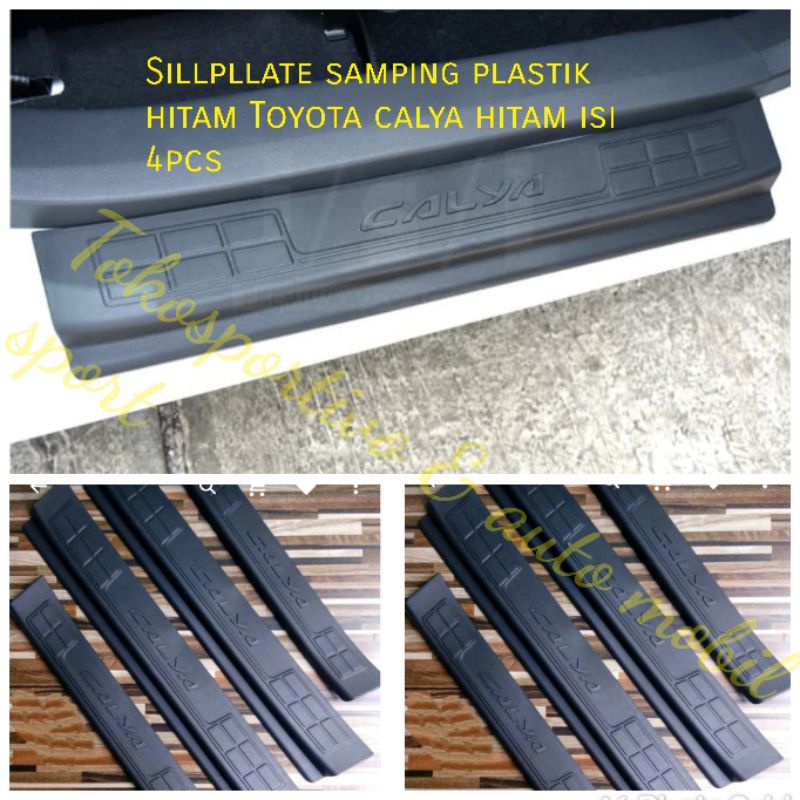 Sillplate selplate injakan samping toyota Calya Sigra hitam plastik ABS isi 4pcs