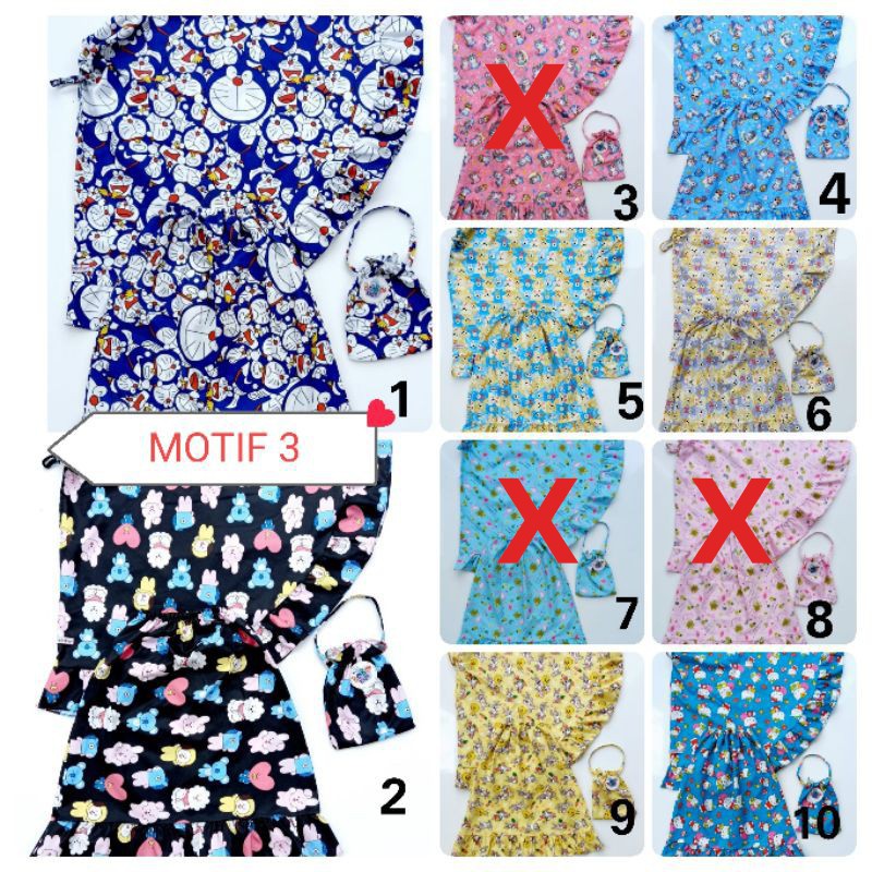 MUKENA ANAK BOBO KIDS SHABBY PREMIUM / MUKENA ANAK KARAKTER/ MUKENA ANAK KATUN RAYON BOBOKIDS