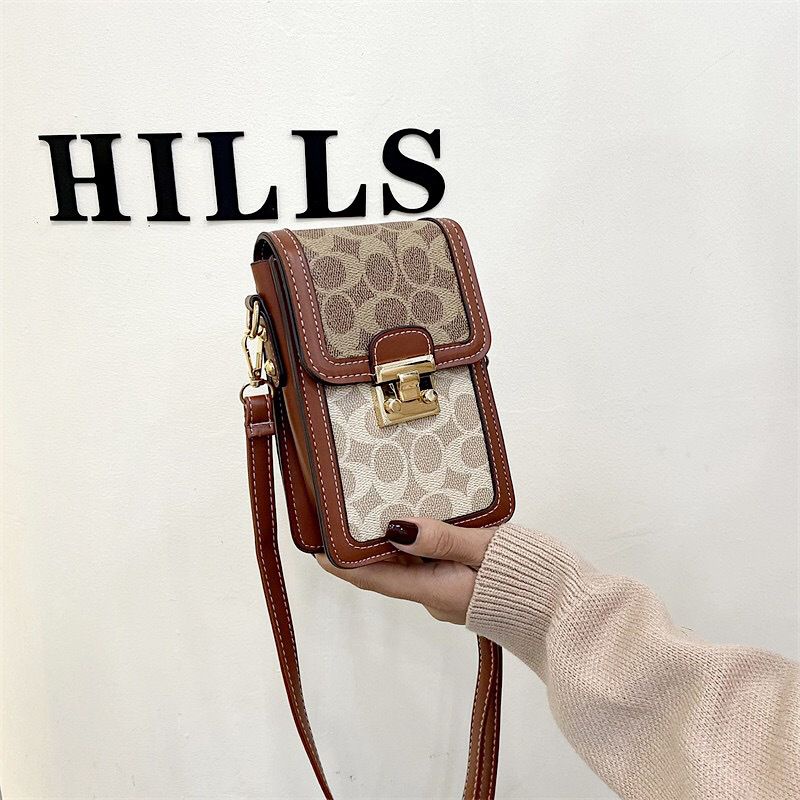 FH79 Tas Samping Coklat cantik bahu panjang sling kartu dompet