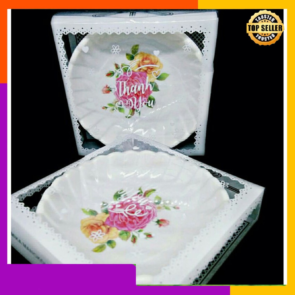 Souvenir Mangkok Bulat polos Ceper Kemasan Mika Motif sovenir Pernikahan