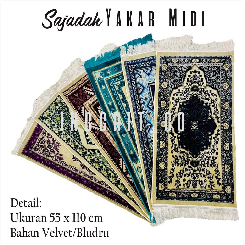 Sajada Turki Tebal dan Wangi Sajaah Karpet Turki Premum Yakar Karpet, Ukuran70x110cm