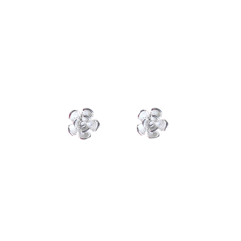 Roselife S925 Silver Hypoallergenic 3D Flower Sakura Small Stud Earrings 1 Pair