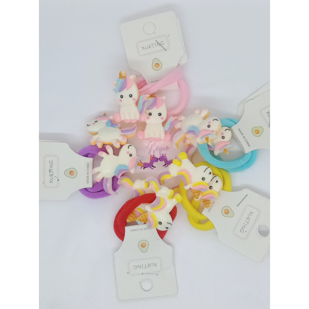 IKAT RAMBUT UNICORN ANAK BAYI DEWASA LUCU,KARET RAMBUT UNICORN LUCU IMPORT,AKSESORIS RAMBUT DEWASA D