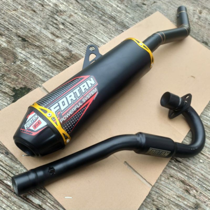 Knalpot Fortan Original dengan suara bass dan empuk KLX 150, CRF 150, WR 155, Trail Rakit