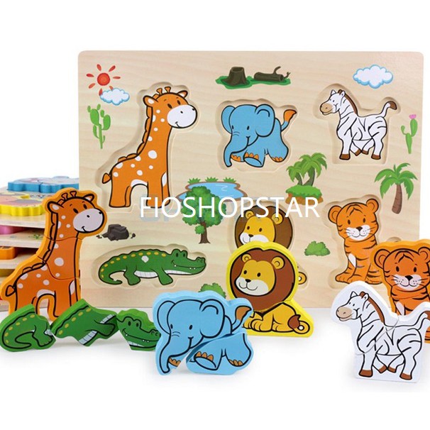 Mainan Edukasi Anak Puzzle Kayu 3D Chunky Shopee Indonesia