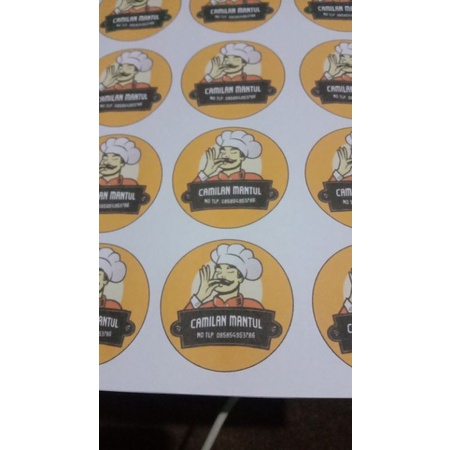 

Stiker lebel makanan custom