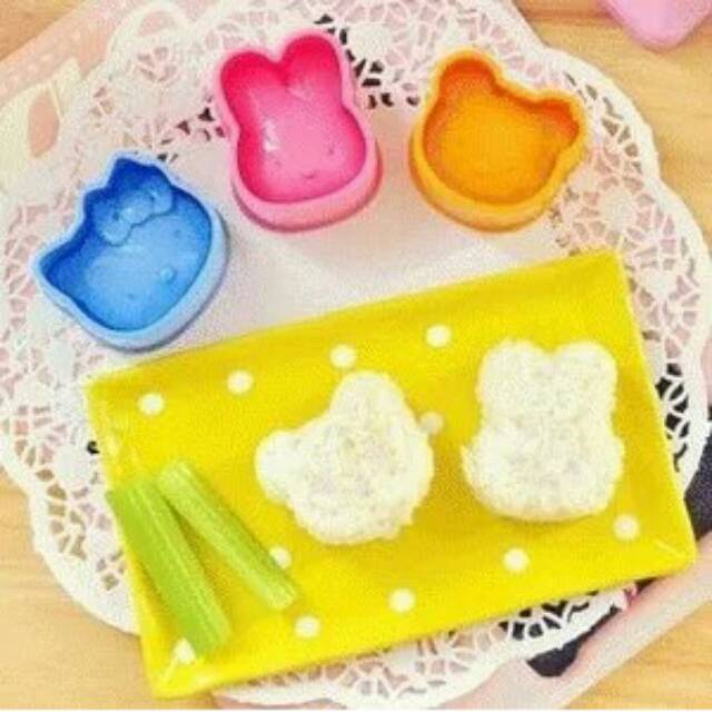 Cetakan nasi bento 3 in 1 - bento mold