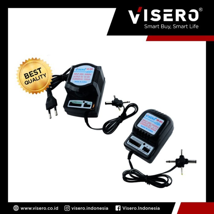 Adaptor Multi/Universal Hitam 1200MA Visero (VE-202)