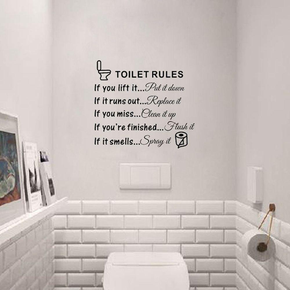 Populer Stiker Dinding Removable Kamar Mandi Washroom Dekorasi Rumah Segi Empat Decals