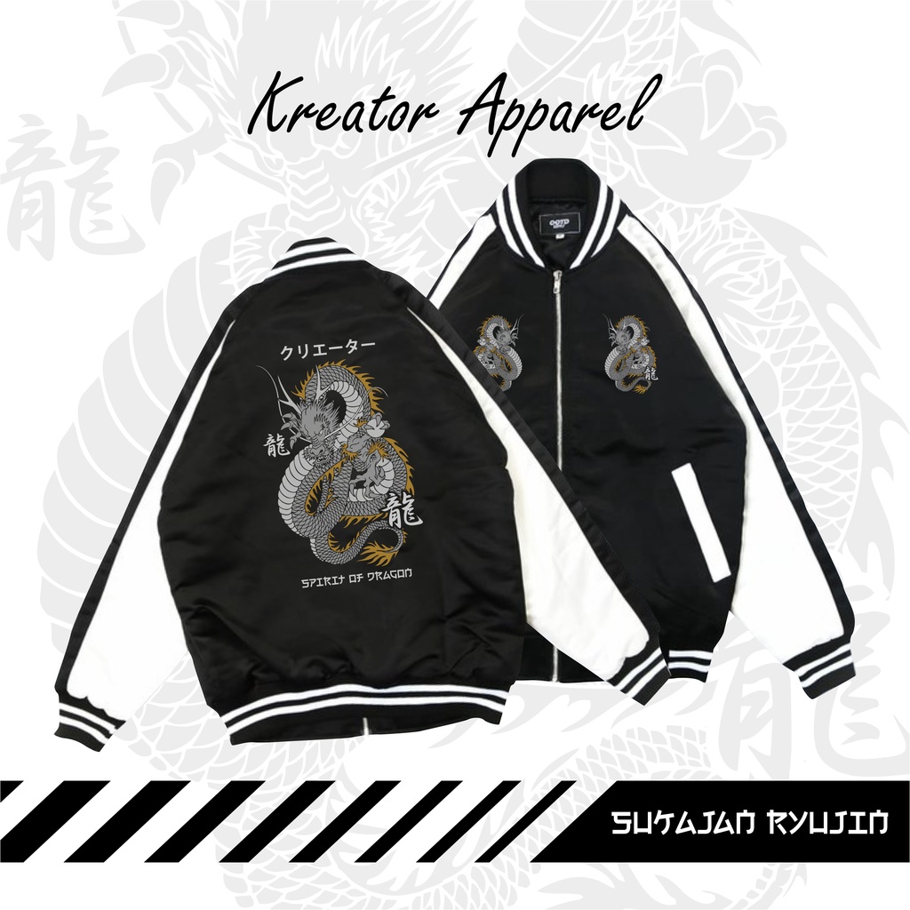 BOMBER Jaket Varsity Sukajan Dragon Jepang Memphis Origin Jepang