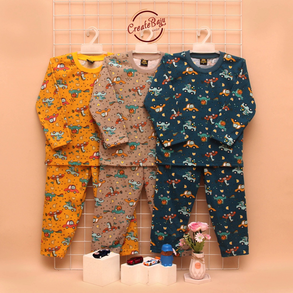 PIYAMA KAOS ANAK LAKI 1-7 TAHUN CARS ANIMAL BAJU TIDUR ANAK LENGAN PANJANG TERMURAH