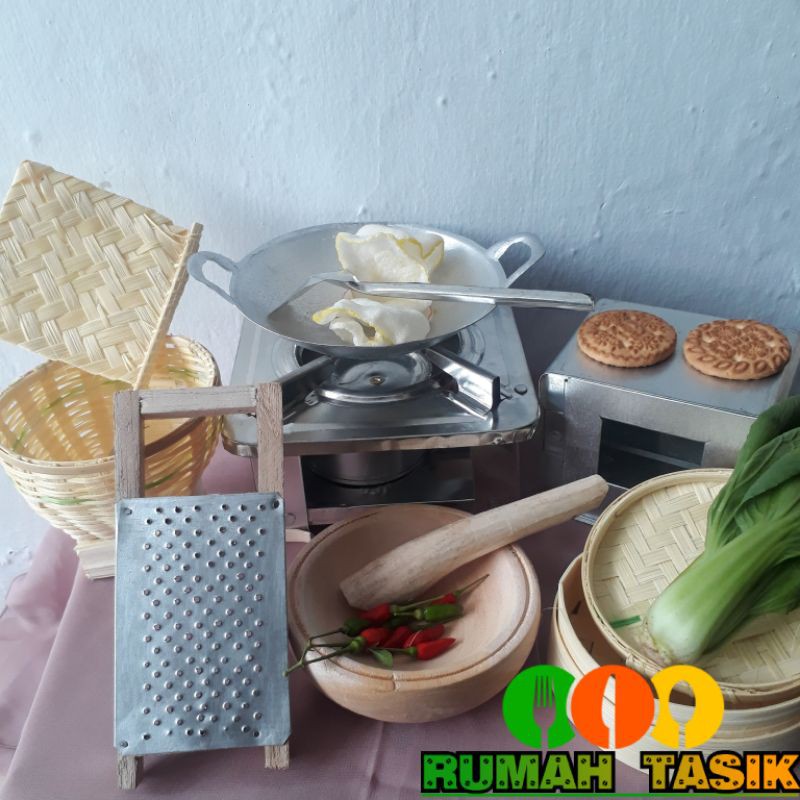 [Promo] Set Mainan Masak Masakan Anak Tradisional Paket Kompor Spertus Ulekan Dan Parut