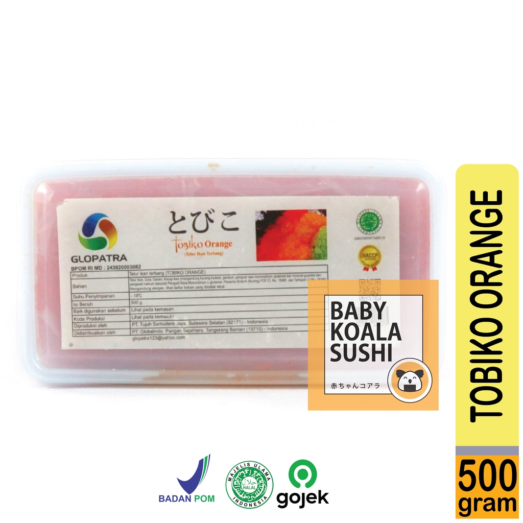 TOBIKO Premium Orange 500 g Halal │ Telur Ikan Terbang Oren Berbumbu │ Seasoned Flying Fish Roe