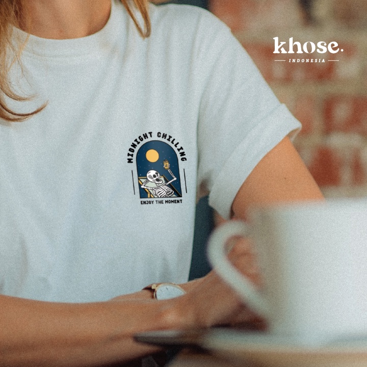 KHOSE T-SHIRT MIDNIGHT CHILING KODE W-01 / KAOS OVERSIZE