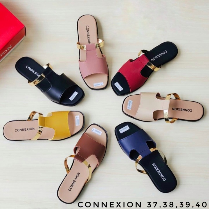 Sandal wanita teplek / Sandal teplek connextion / Sendal teplek cewek / Sandal kekinian 2021