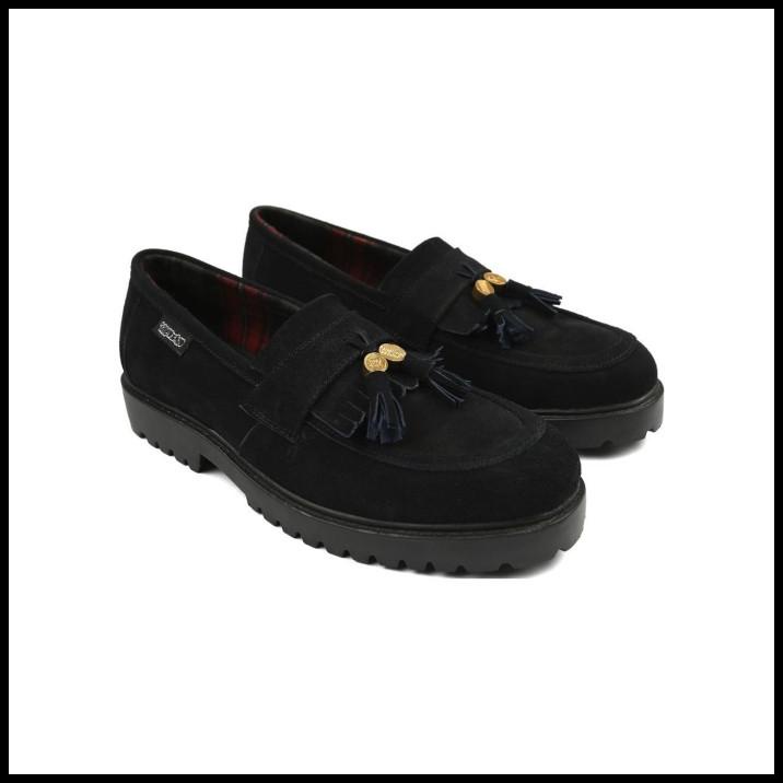 Tassel Loafers Thanksinsomnia X Nappa Milano "Sam 01" Black Suede