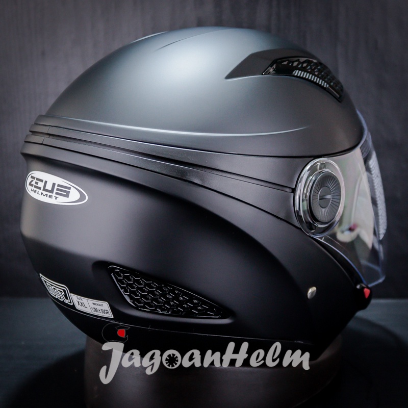 ZEUS Helm ZS-610 SOLID| BLACK DOFF | ZS 610 | ZS610 Double Visor-3