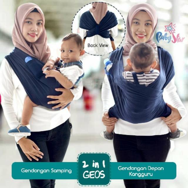 Baby Wrap Instant 2 in 1 Merk Baby Star - Gendongan Baby Star 2 in 1