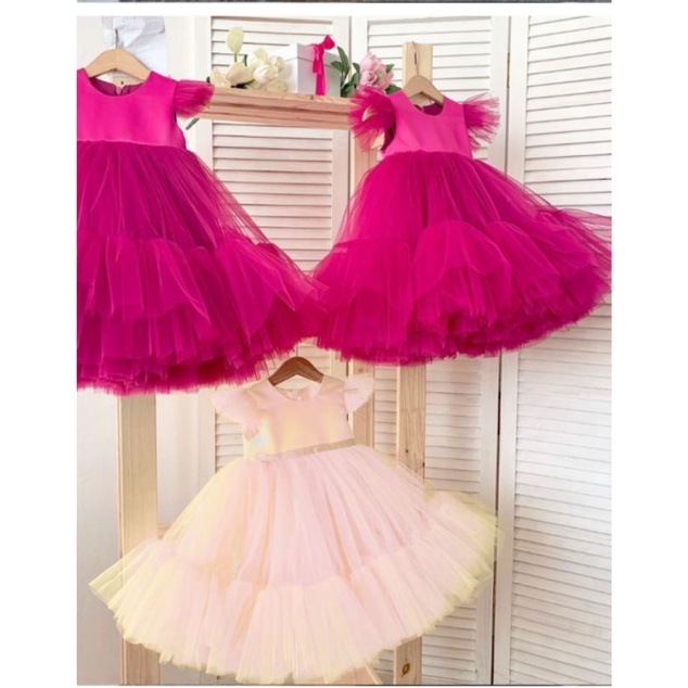 dress REVINA  tutu dress ultah baju anak perempuan pesta ulang tahun kondangan natal lebaran tedak sinten gamis pesta photoshot