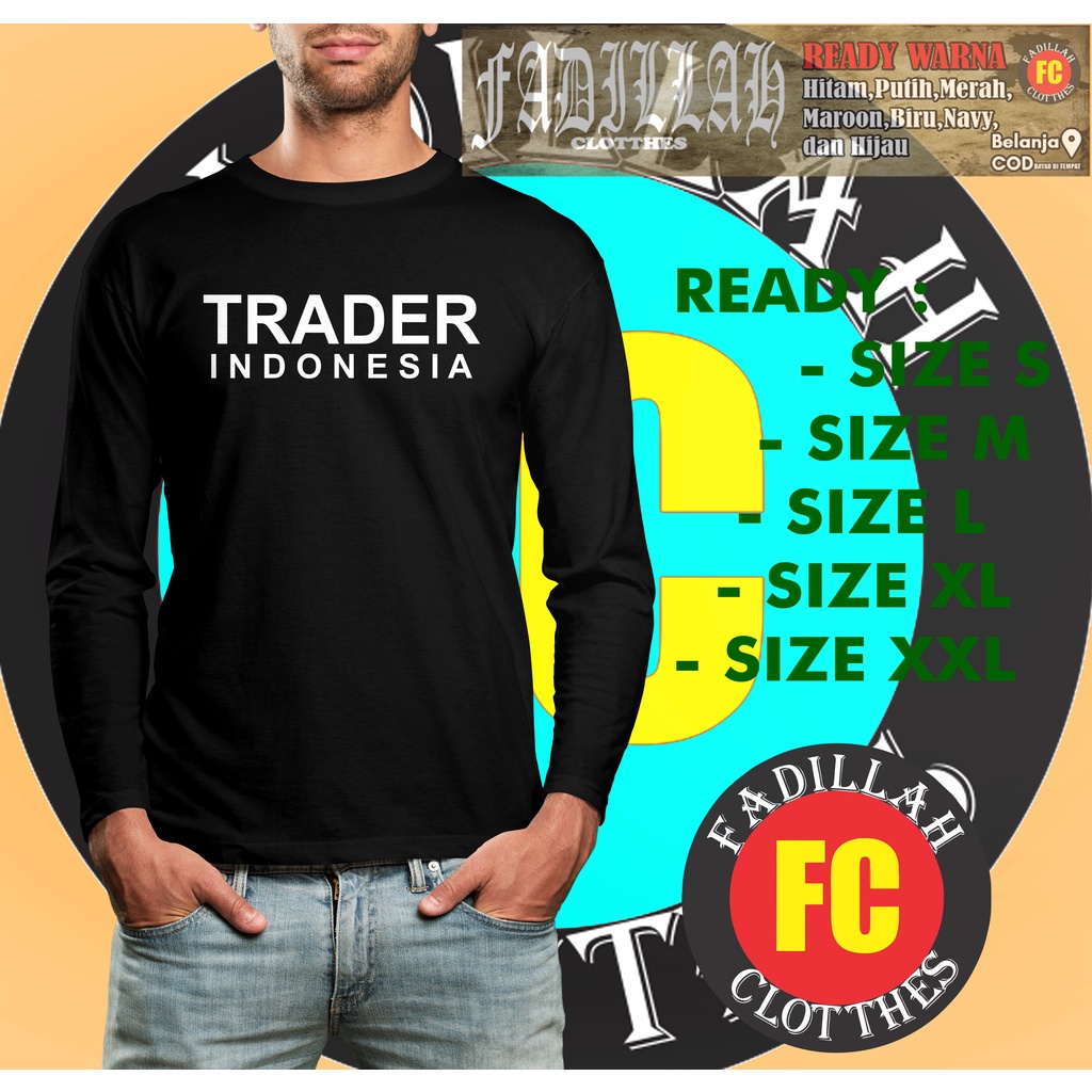 Kaos Baju Trading Forex Trader Indonesia Lengan panjang Baju Distro